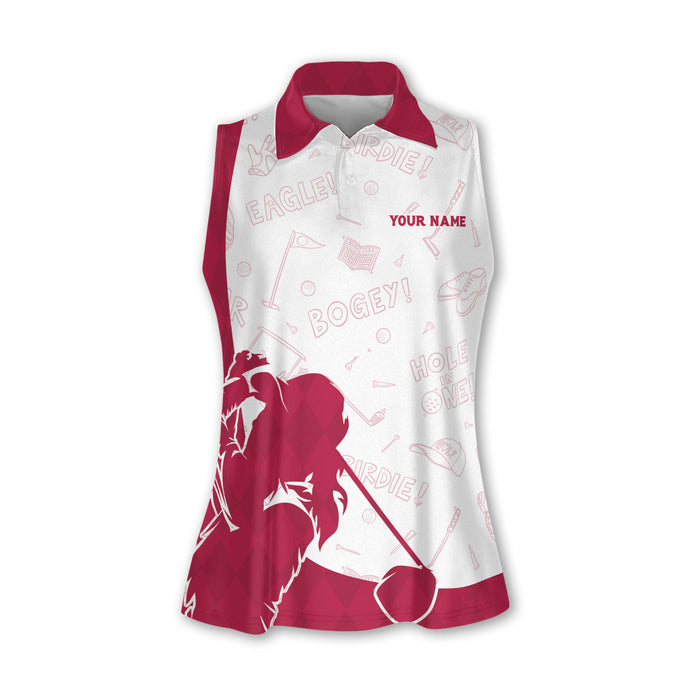 Par Then Bar Flamingo Sleeveless Women Golf Shirt, Funny Golf Shirts For Ladies, Golf Gifts For Women