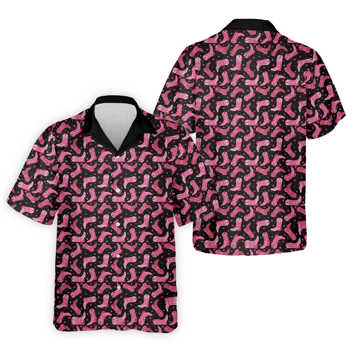 Pink Cowboy Golf Shirt, Western Golf Shirt, Men's Long Seeve Golf Shirts, Golf Gifts For Men