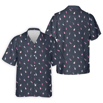 Ice Cream Pattern Golf Shirt, Fun Golf Shirts For Men, Cute Golf Shirt, Long Sleeve Golf Shirts