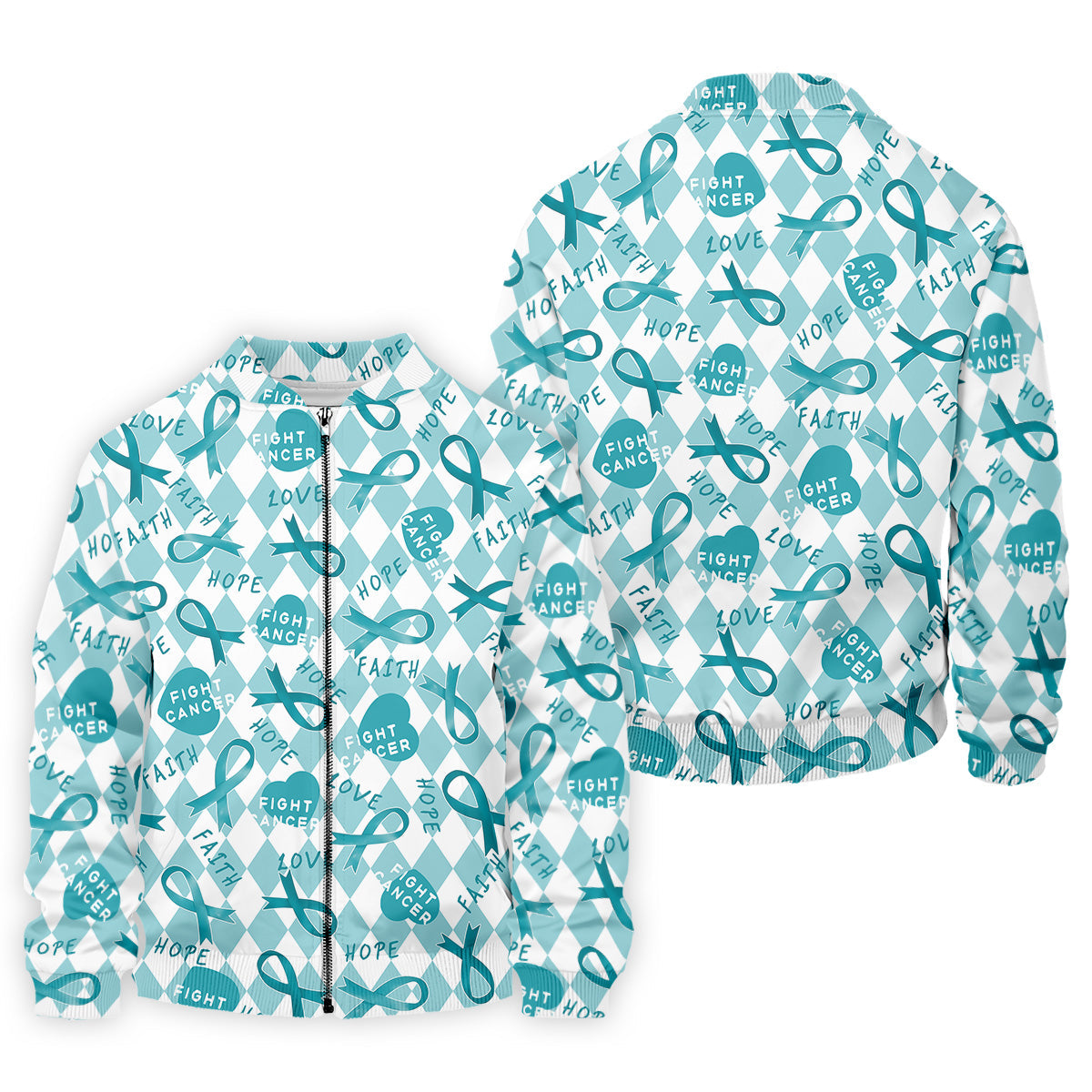 Ovarian Cancer Awareness Teal Ribbon Golf Tops For Men, Cancer Awareness Shirt, Golfing Apparel