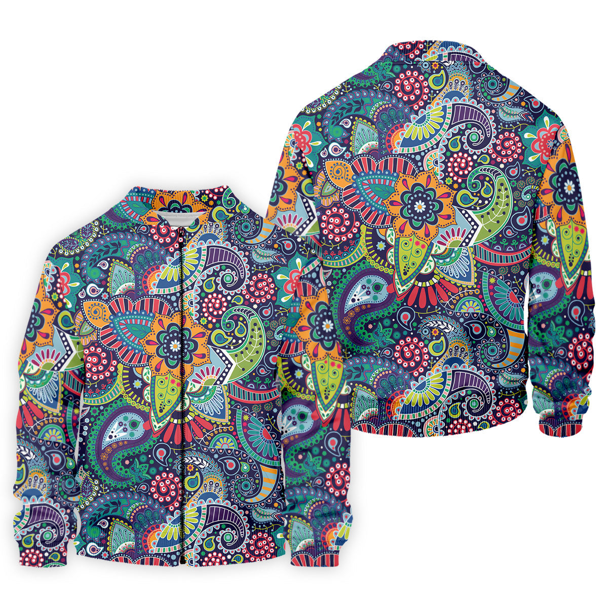 Colorful Paisley Men Polo, Mens Paisley Shirts, Mens Golf Polo Shirts, Golf Gift For Men