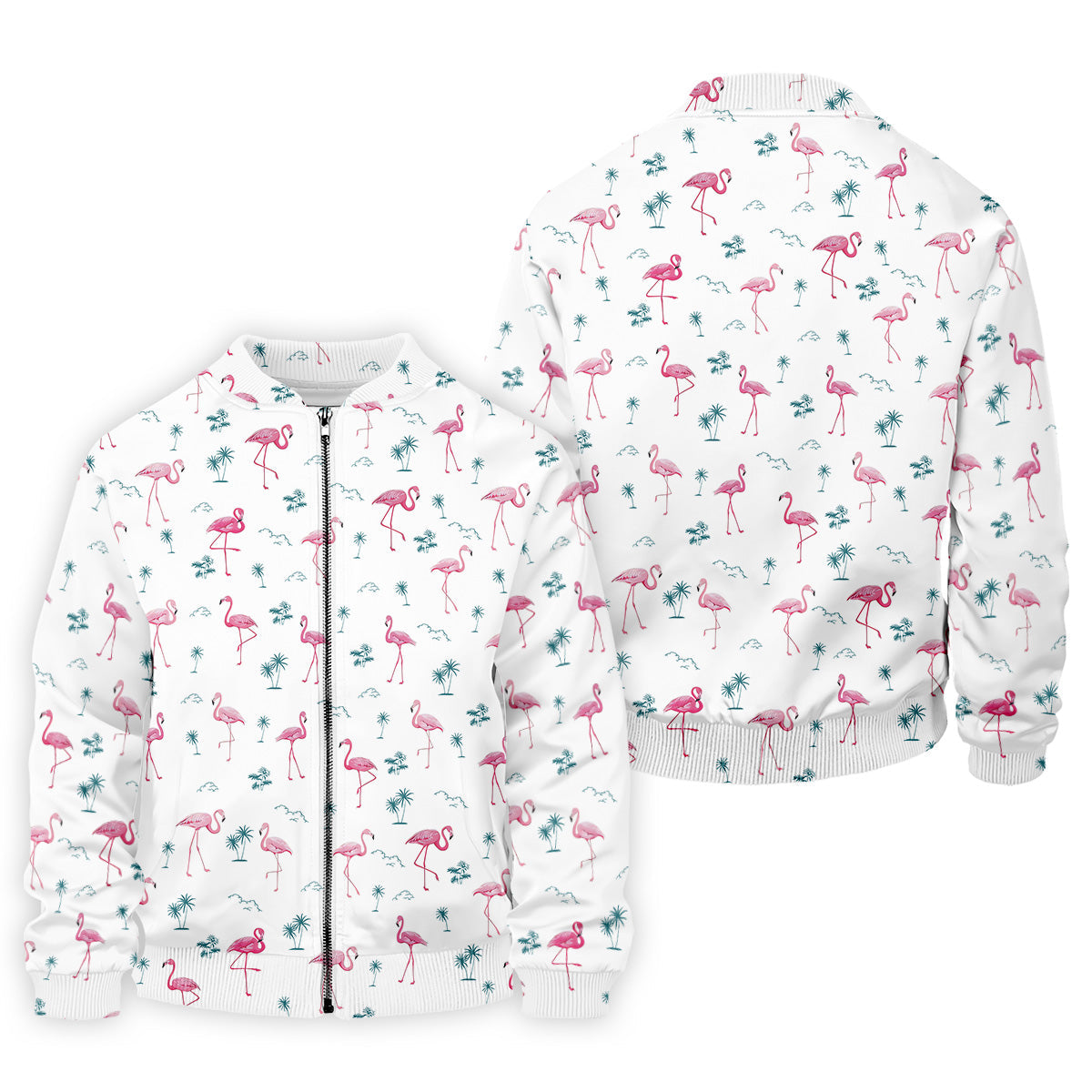 Flamingo Tropical White Polo Shirt Mens, Summer Polo Shirts, Unique Gift For Golfer