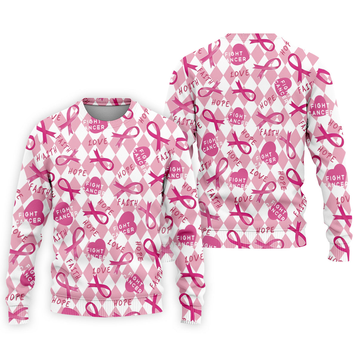 Faith Hope Fight Cancer Men's Golf Shirt, Breast Cancer Awareness Shirt, Golf Shirts For Men