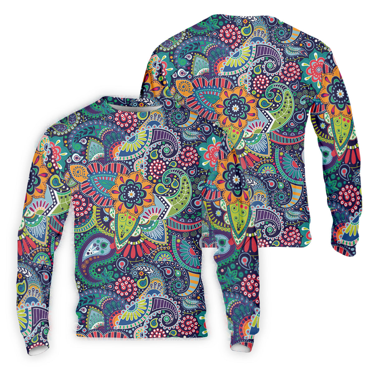 Colorful Paisley Men Polo, Mens Paisley Shirts, Mens Golf Polo Shirts, Golf Gift For Men