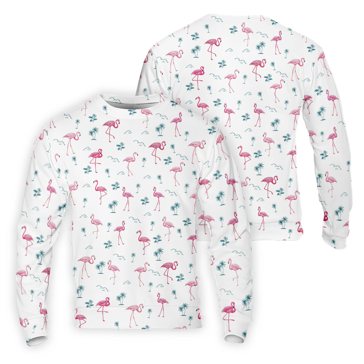 Flamingo Tropical White Polo Shirt Mens, Summer Polo Shirts, Unique Gift For Golfer