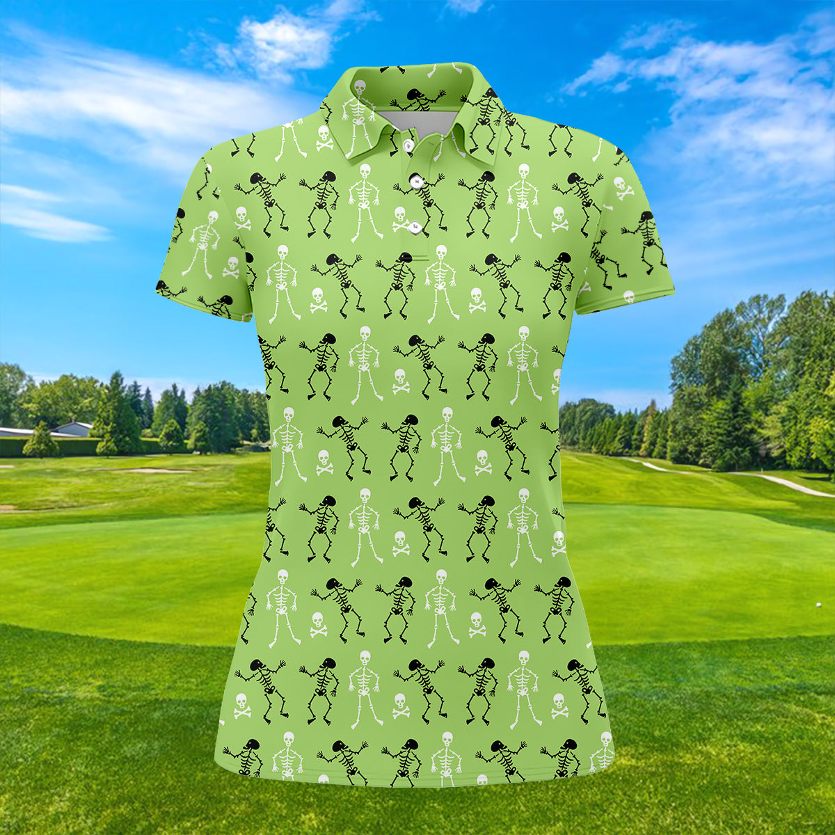Funny Skeleton Shirt, Halloween Polo Shirts, Green Golf Polo, Womens Sleeveless Polo, Ladies Golf Shirts