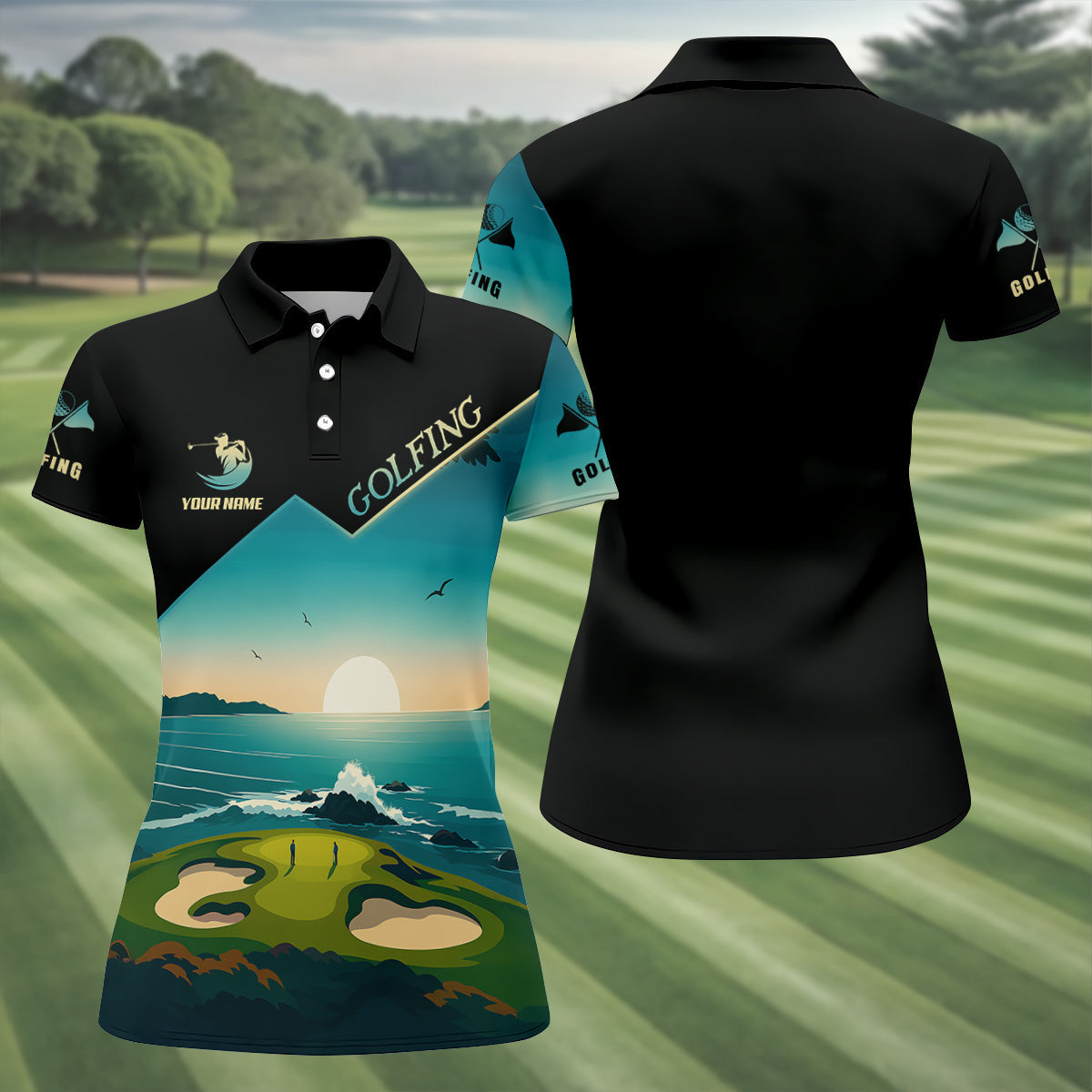 Pebble Beach Golf Course Custom Golf Polos, Ladies Sleeveless Polo, Ladies Golf Shirts