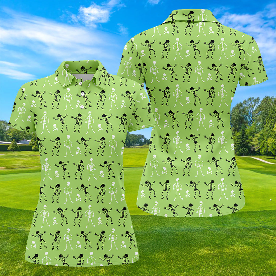 Funny Skeleton Shirt, Halloween Polo Shirts, Green Golf Polo, Womens Sleeveless Polo, Ladies Golf Shirts