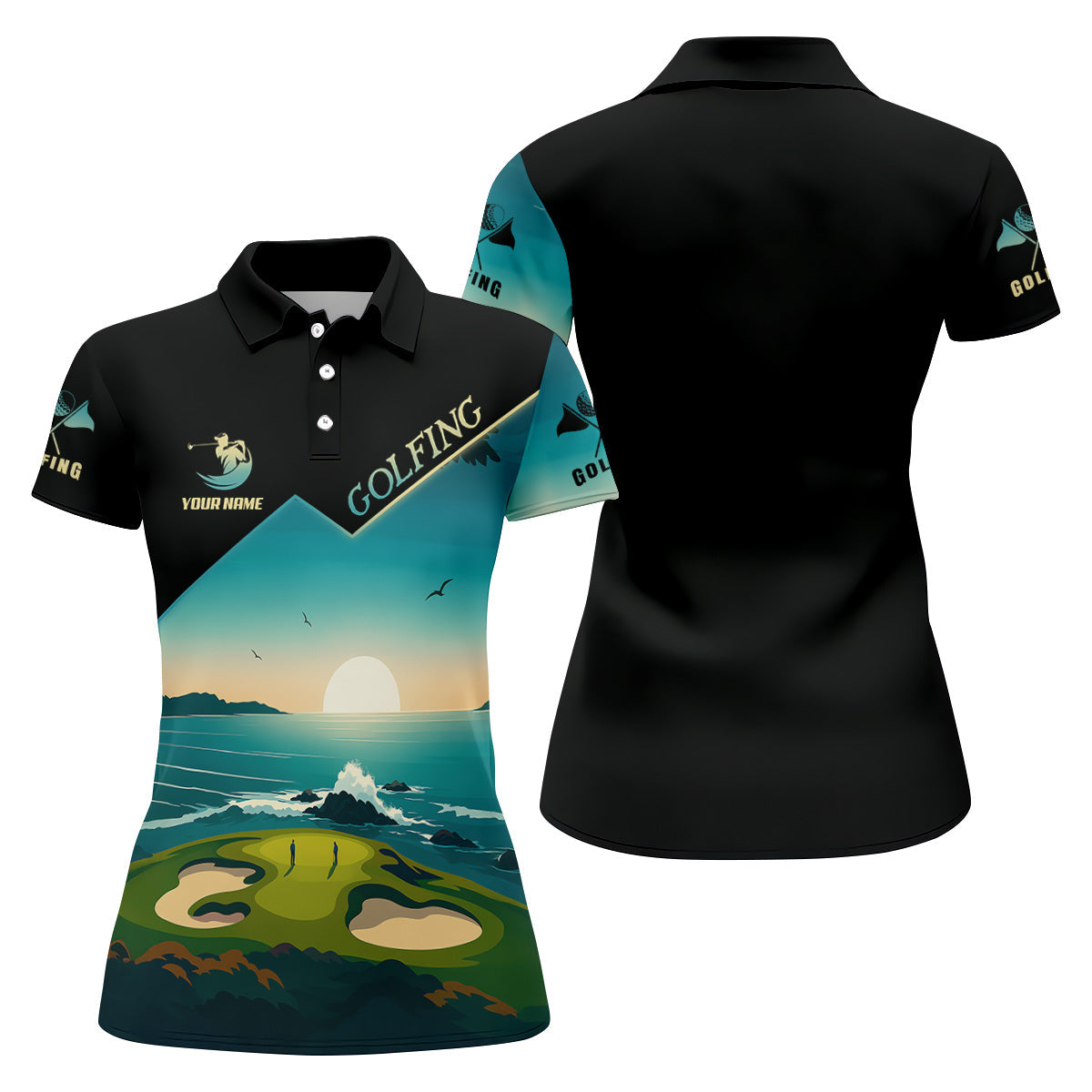 Pebble Beach Golf Course Custom Golf Polos, Ladies Sleeveless Polo, Ladies Golf Shirts