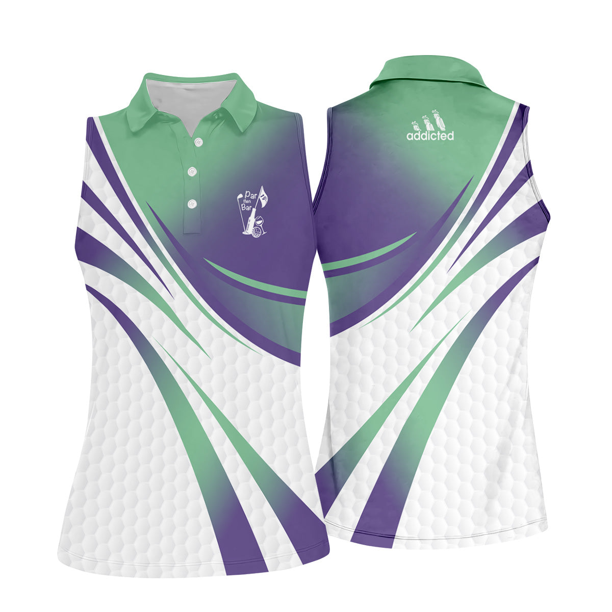 Par Then Bar Sleeveless Golf Shirts For Women, Women's Funny Golf Shirt, Custom Ladies Golf Shirt