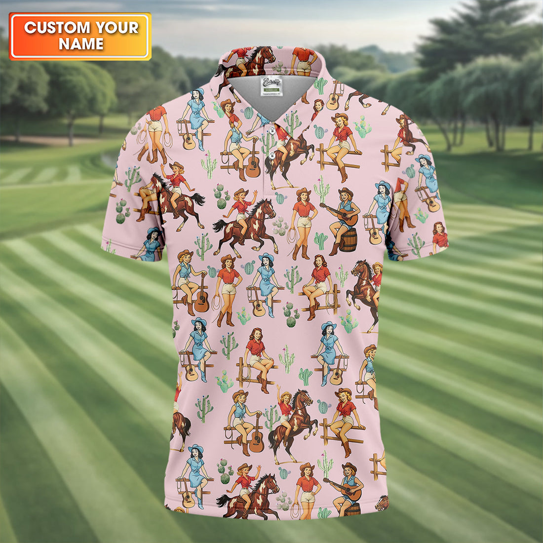 Western Golf Shirt, Pink Golf Shirt Men, Fun Golf Shirts For Men, Cute Golf Shirt, Fun Golf Shirt