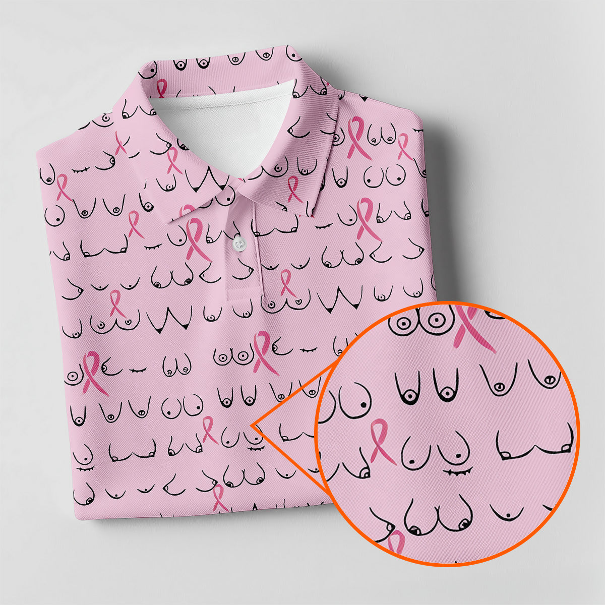 Breast Cancer Golf Shirt, Breast Cancer Awareness Shirt, Couple Golf Shirt. Matching Golf Shirt, His And Hers Golf Shirts