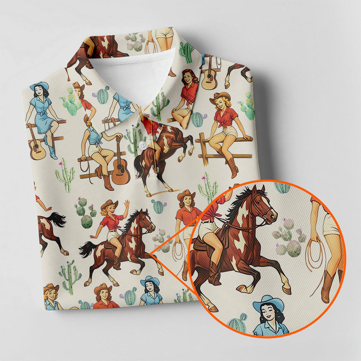 Beige Western Golf Shirts Women, Sleeveless Womens Golf Shirts, Funny Women's Golf Outfits