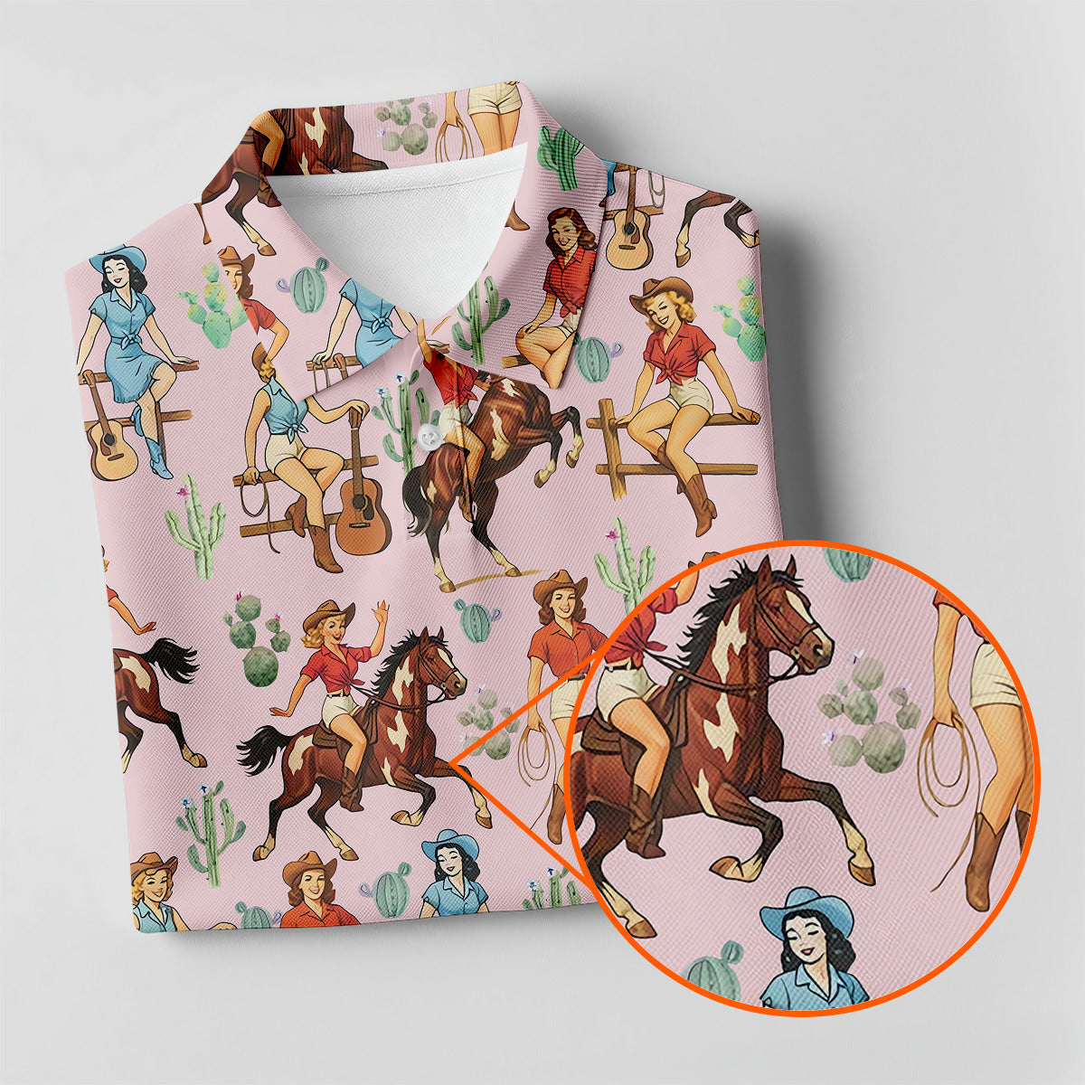 Cowgirl Sleeveless Golf Shirts, Western Golf Shirts Women, Custom Ladies Golf Shirt