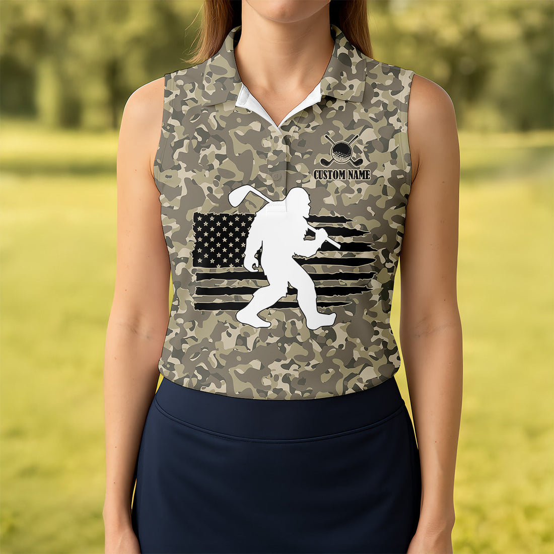 Not All Who Wander Are Lost Bigfoot Patriotic Golf Shirt, Camo Polo Shirt, Ladies Golf Shirts