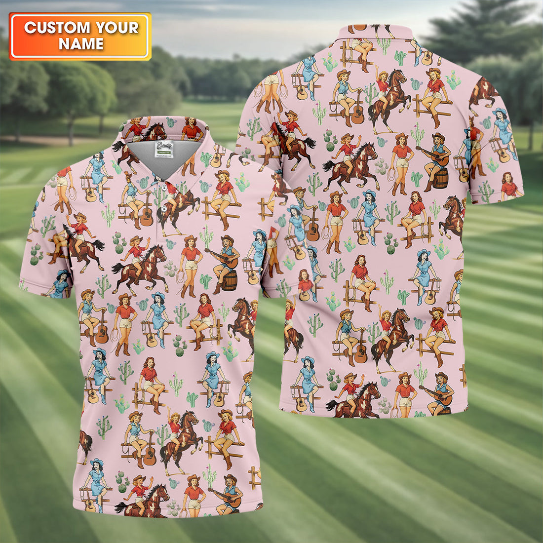 Western Golf Shirt, Pink Golf Shirt Men, Fun Golf Shirts For Men, Cute Golf Shirt, Fun Golf Shirt