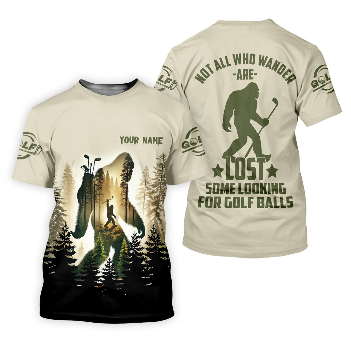 Not All Who Wander Are Lost Some Are Looking For Golf Balls Bigfoot Golf Shirt, Fun Golf Shirts For Men, Men's Golf Polo