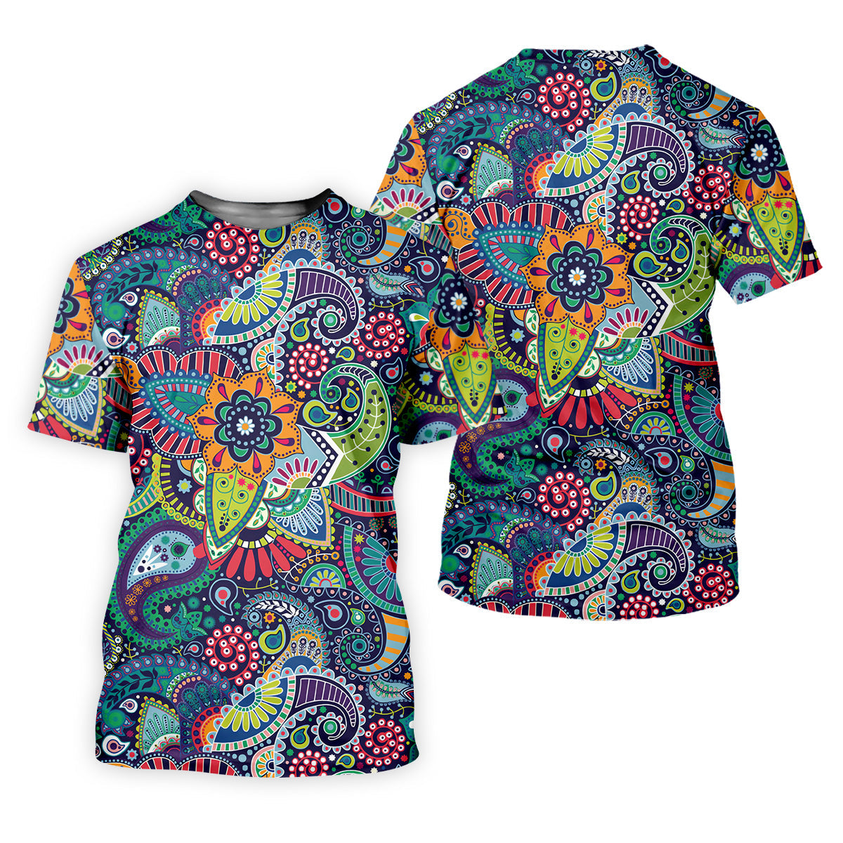 Colorful Paisley Men Polo, Mens Paisley Shirts, Mens Golf Polo Shirts, Golf Gift For Men