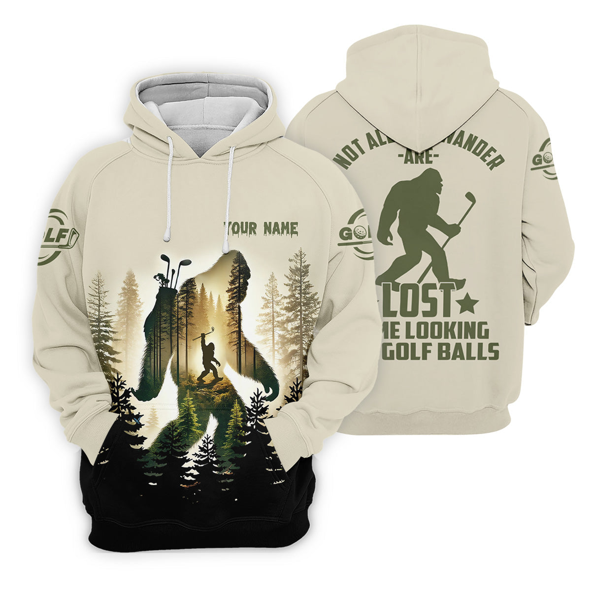 Not All Who Wander Are Lost Some Are Looking For Golf Balls Bigfoot Golf Shirt, Fun Golf Shirts For Men, Men's Golf Polo