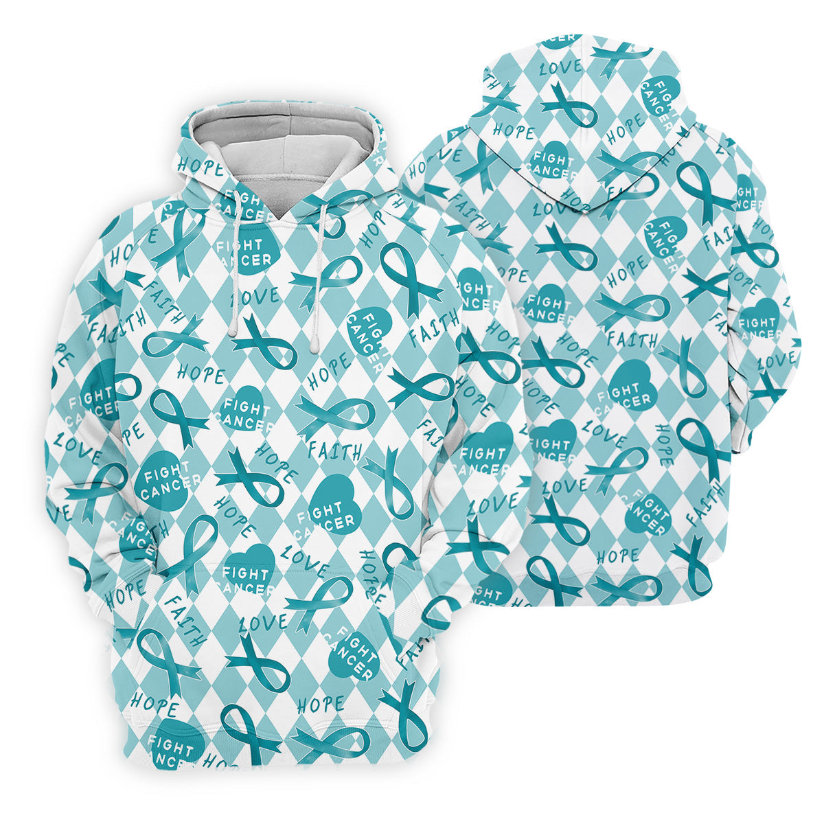 Ovarian Cancer Awareness Teal Ribbon Golf Tops For Men, Cancer Awareness Shirt, Golfing Apparel