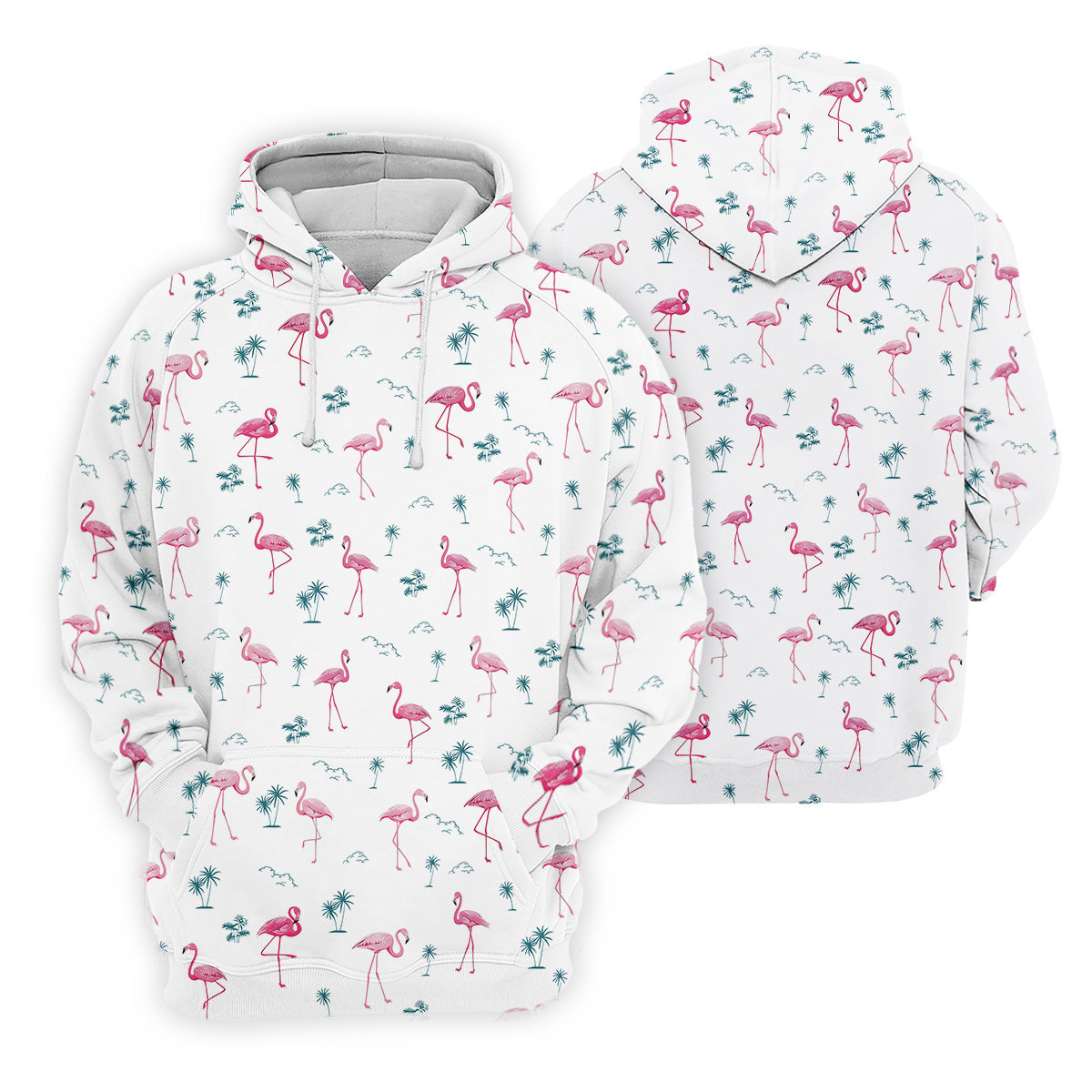 Flamingo Tropical White Polo Shirt Mens, Summer Polo Shirts, Unique Gift For Golfer