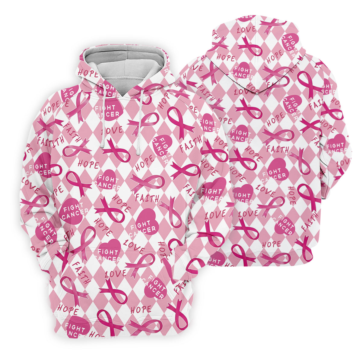 Faith Hope Fight Cancer Men's Golf Shirt, Breast Cancer Awareness Shirt, Golf Shirts For Men