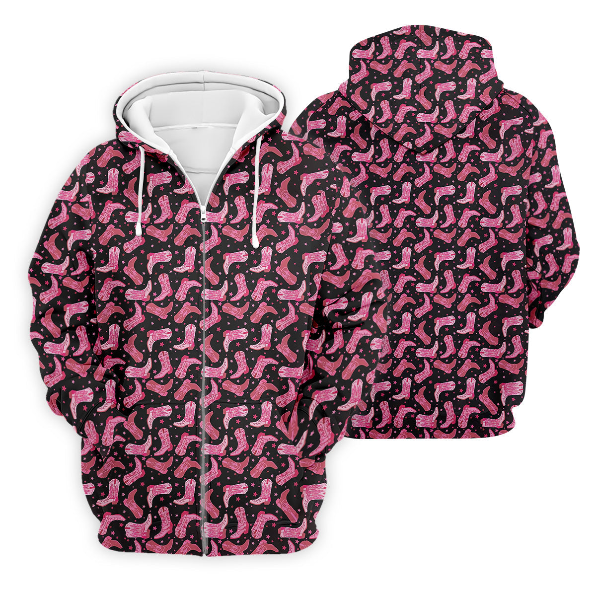 Pink Cowboy Golf Shirt, Western Golf Shirt, Men's Long Seeve Golf Shirts, Golf Gifts For Men