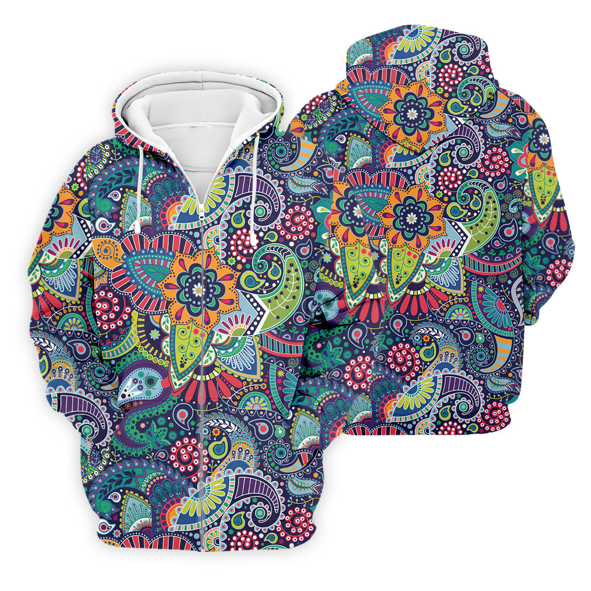 Colorful Paisley Men Polo, Mens Paisley Shirts, Mens Golf Polo Shirts, Golf Gift For Men