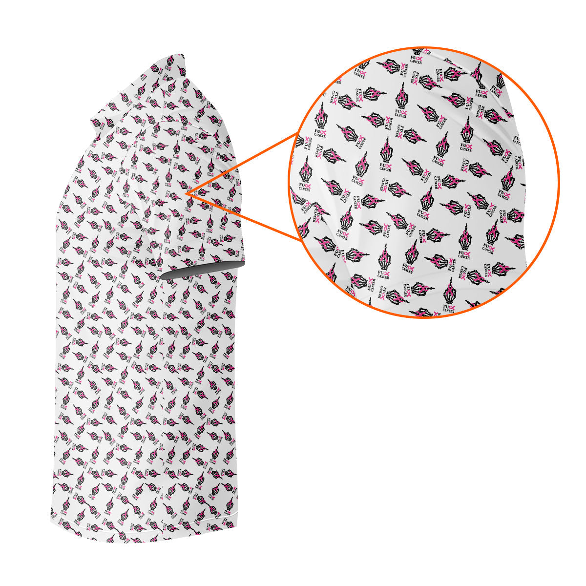 Middle Finger Breast Cancer Golf Shirt, Men Golf Polo, Golf Gift Ideas For Him, Mens Golf Polo Shirts