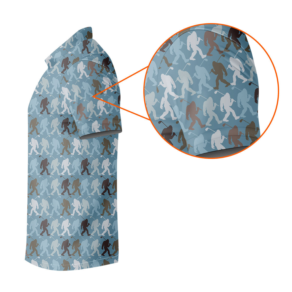 Bigfoot Silhouette Pattern Fun Golf Shirts For Men, Unique Gift For Golfer, Men's Golf Polo