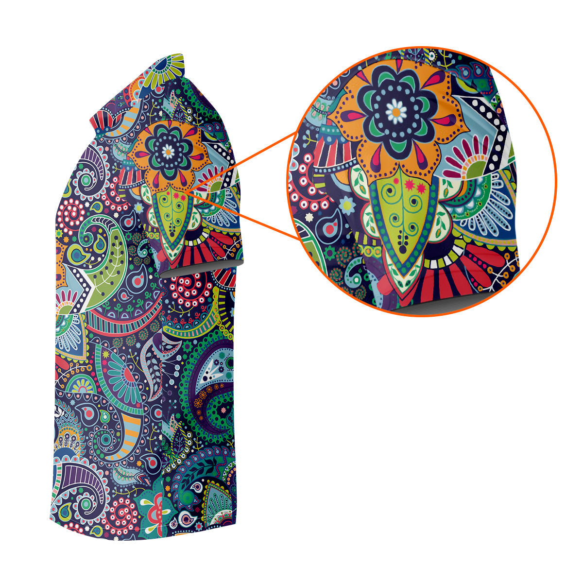 Colorful Paisley Men Polo, Mens Paisley Shirts, Mens Golf Polo Shirts, Golf Gift For Men