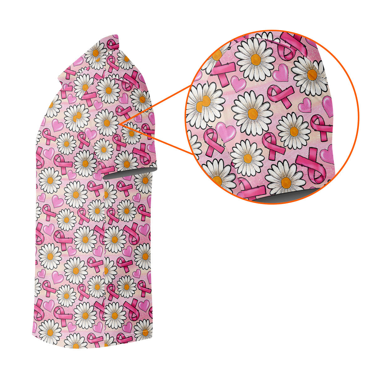 Daisy Pink Breast Cancer Golf Shirt, Mens Golf Polo Shirts, White Polo Shirt Mens, Golfing Apparel