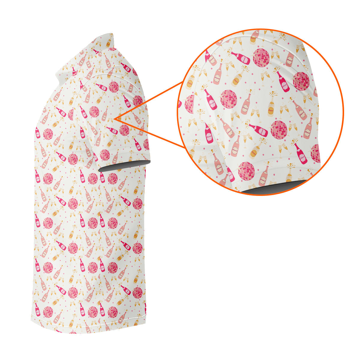 Champagne Pink Mens Pink Golf Polo, Bachelorette Shirts, Fun Golf Shirts For Men, Golfing Apparel