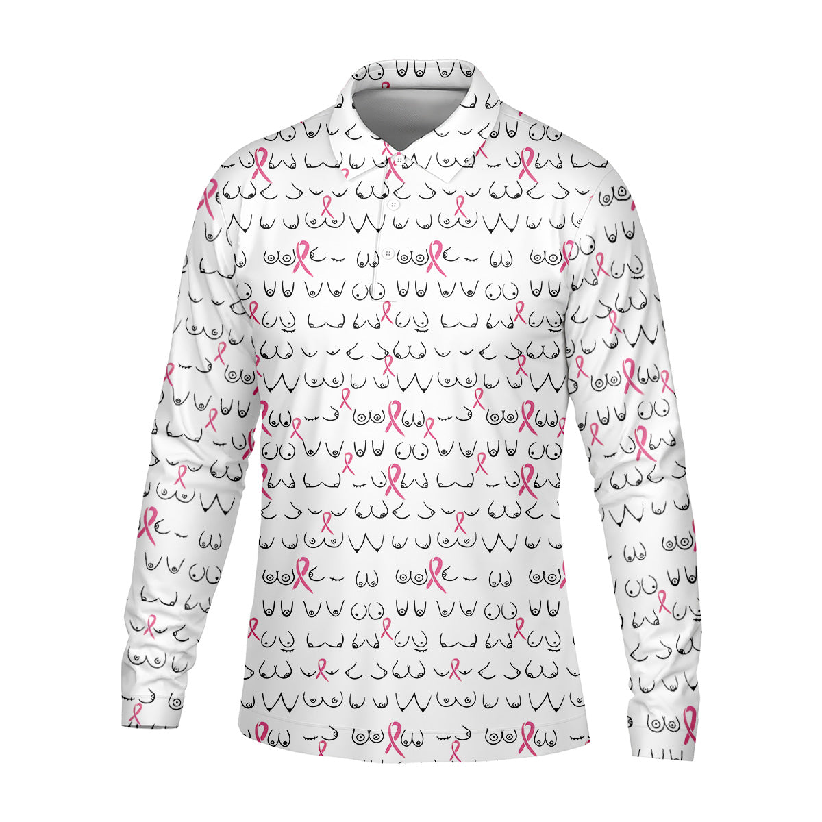 Breast Cancer Golf Shirt, White Golf Shirt Men, Fun Golf Shirts For Men, Cute Golf Shirt, Fun Golf Shirt