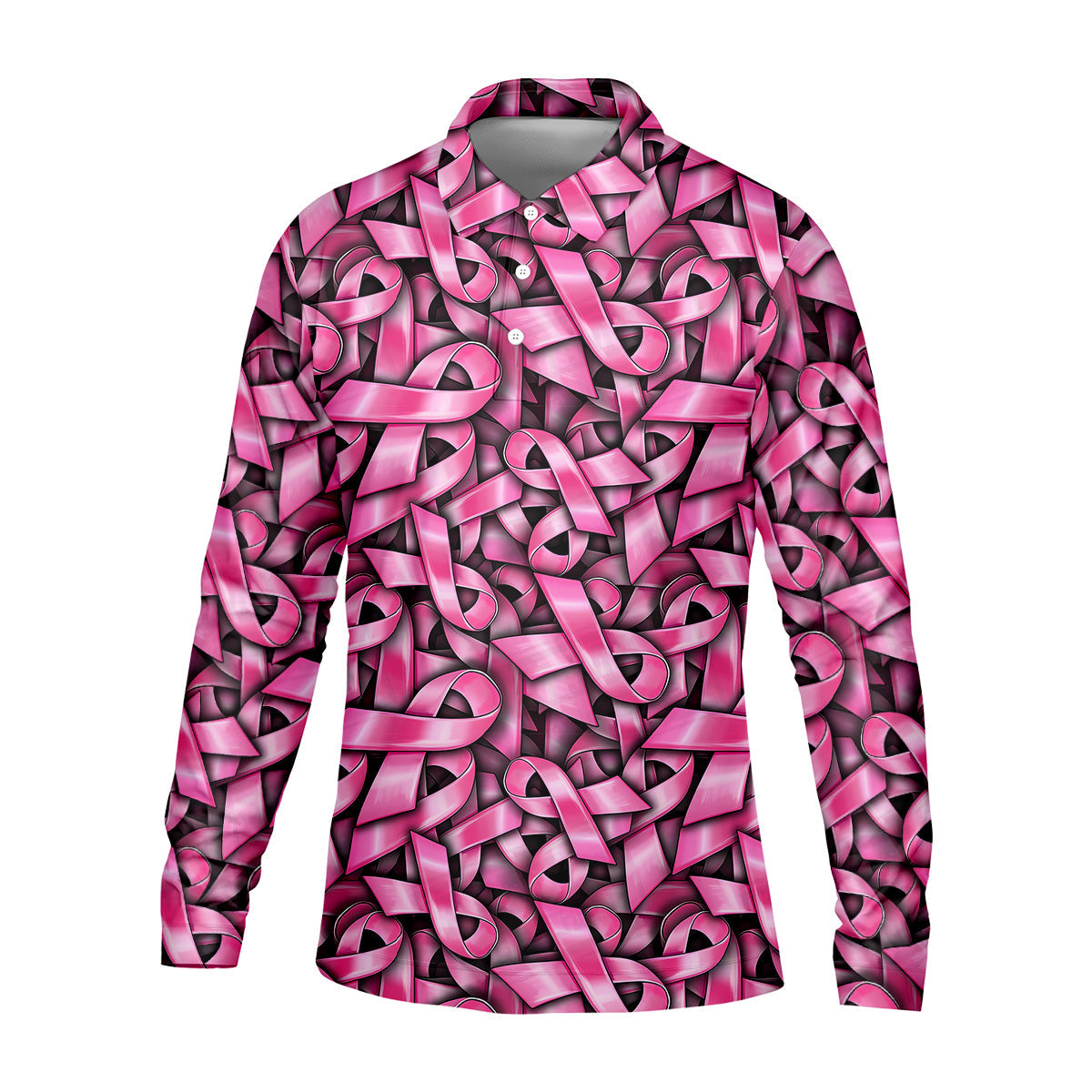 Pink And Black Breast Cancer Golf Shirt, Mens Golf Polo Shirts, White Polo Shirt Mens, Golfing Apparel