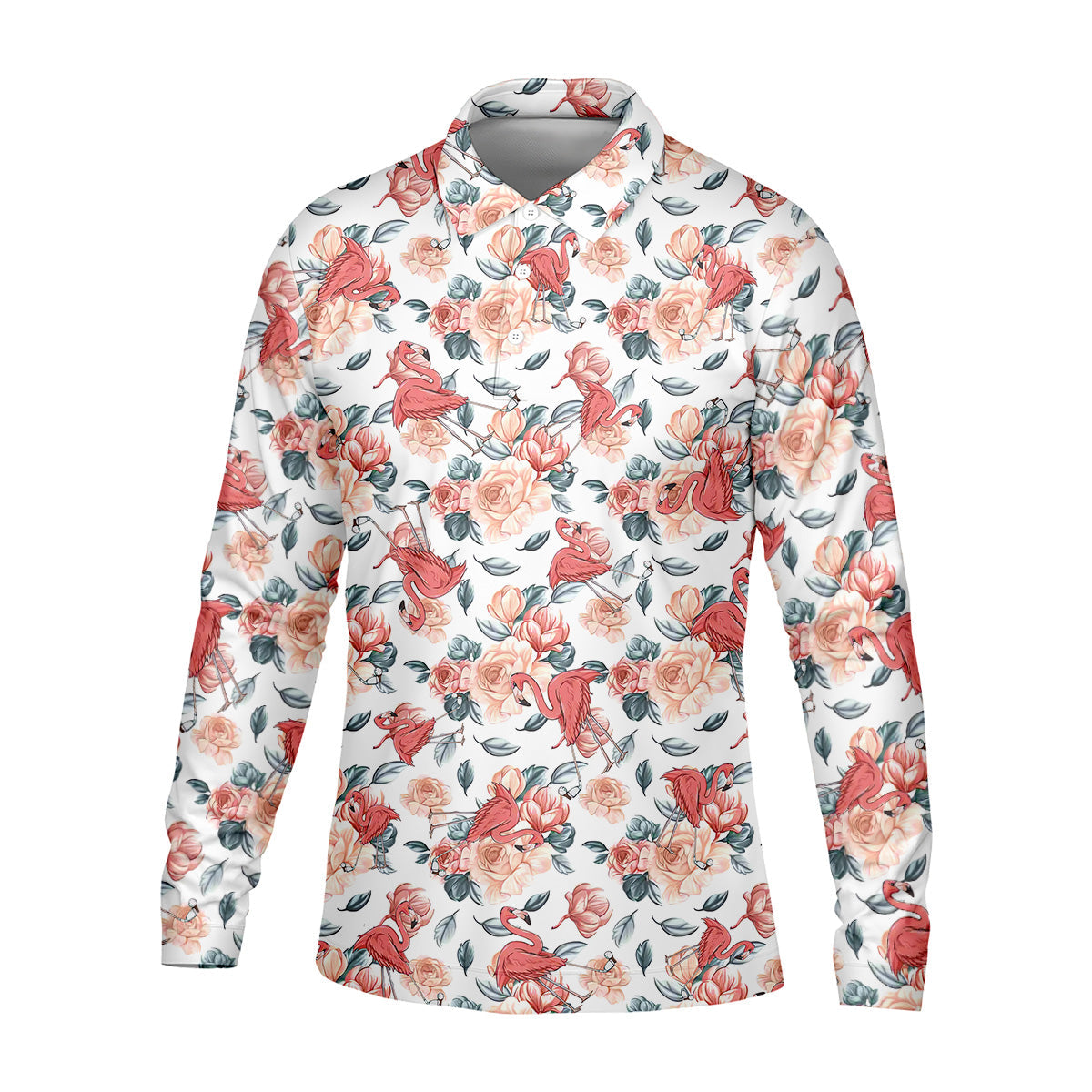 Floral Golf Shirt With Funny Flaming, Cute Golf Outfit, Mens Golf Polo Shirts, Men Sweatshirt, Golfing Apparel