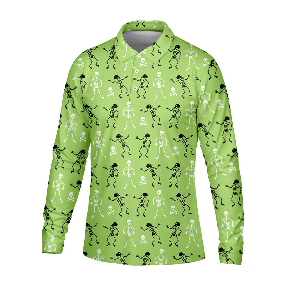 Funny Skeleton Shirt, Halloween Polo Shirts, Short Sleeve Button Down, Green Golf Polo, Polo For Men