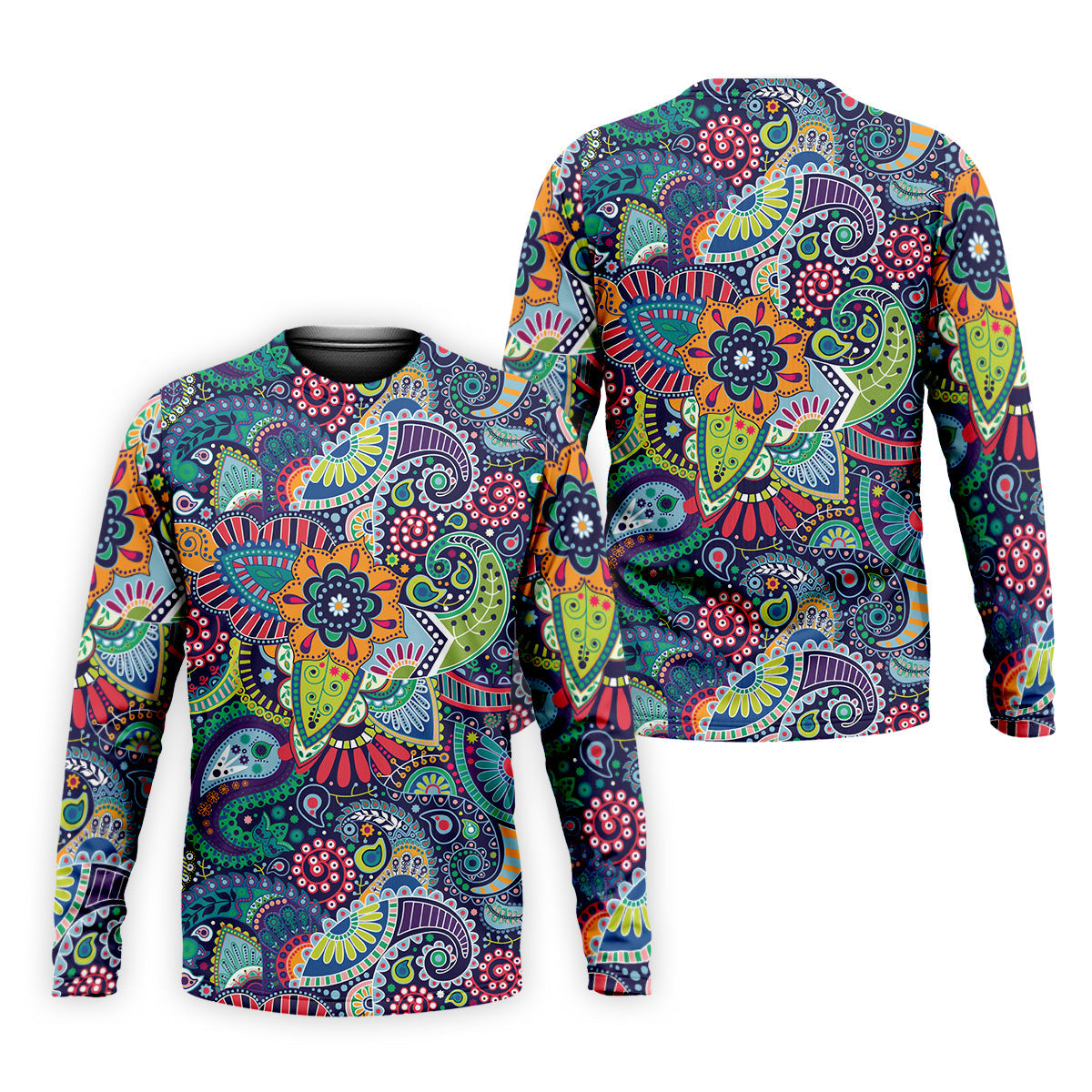 Colorful Paisley Men Polo, Mens Paisley Shirts, Mens Golf Polo Shirts, Golf Gift For Men