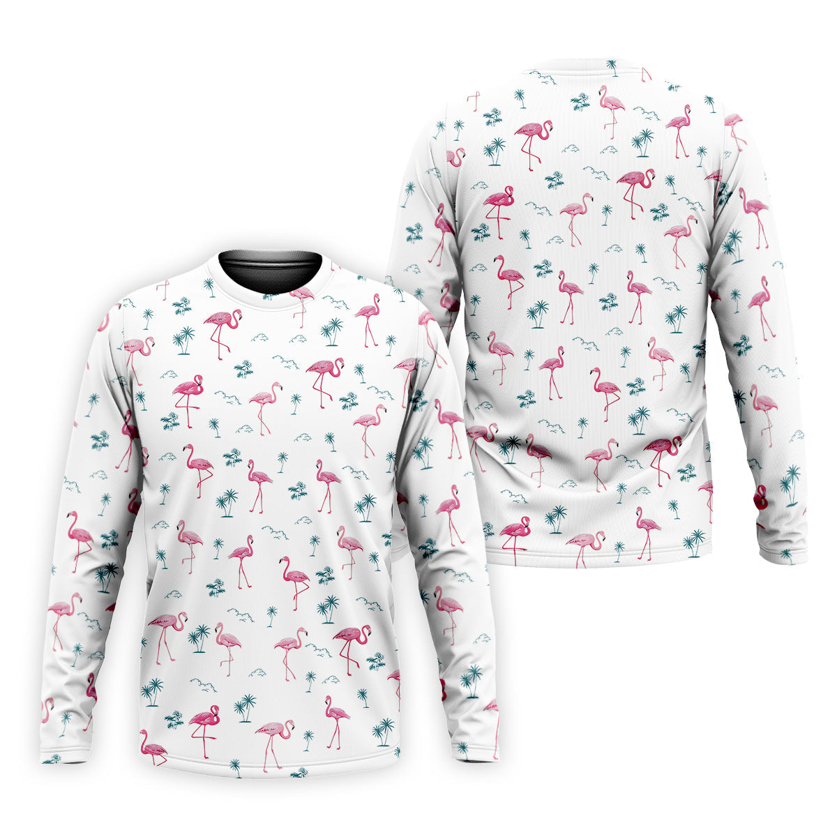 Flamingo Tropical White Polo Shirt Mens, Summer Polo Shirts, Unique Gift For Golfer