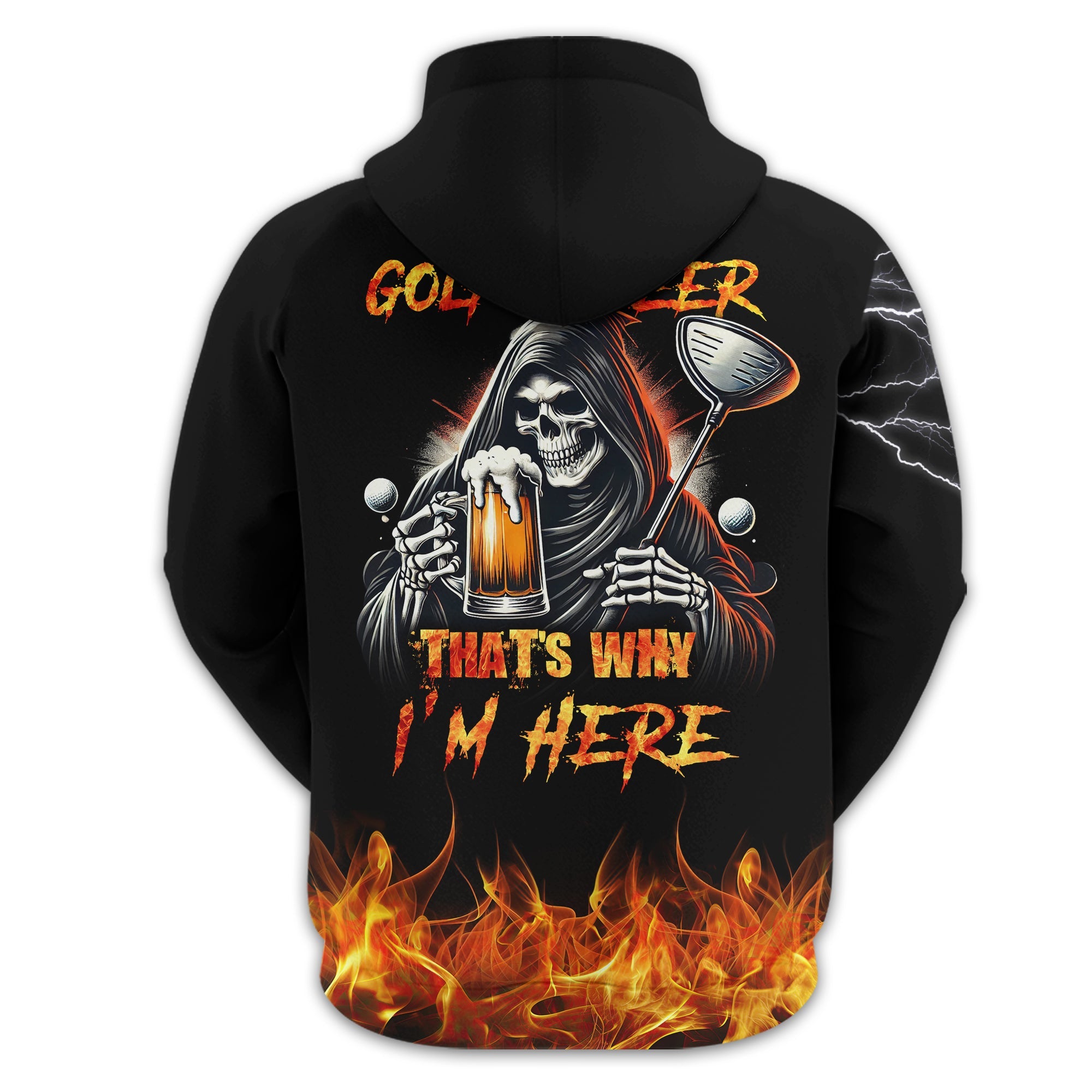 Golf & Beer Thats Why Im Here Custom Golf Shirt, Personalized Golf Shirt, Unique Gift For Golfer