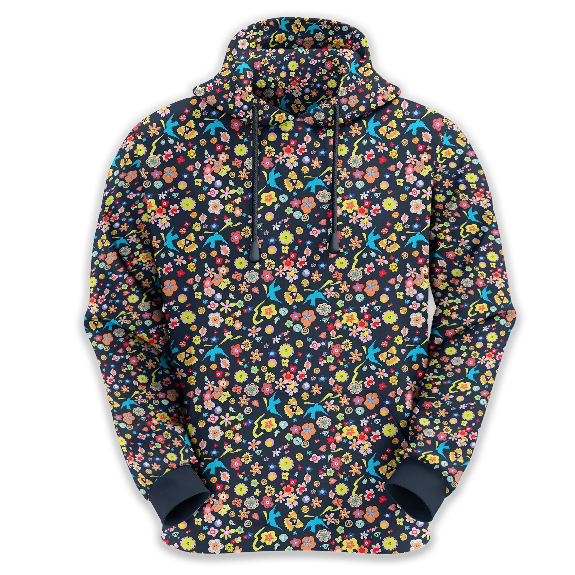 Floral Swallows Men's Golf Polo Shirt, Golfing Apparel, Gift For Golfers