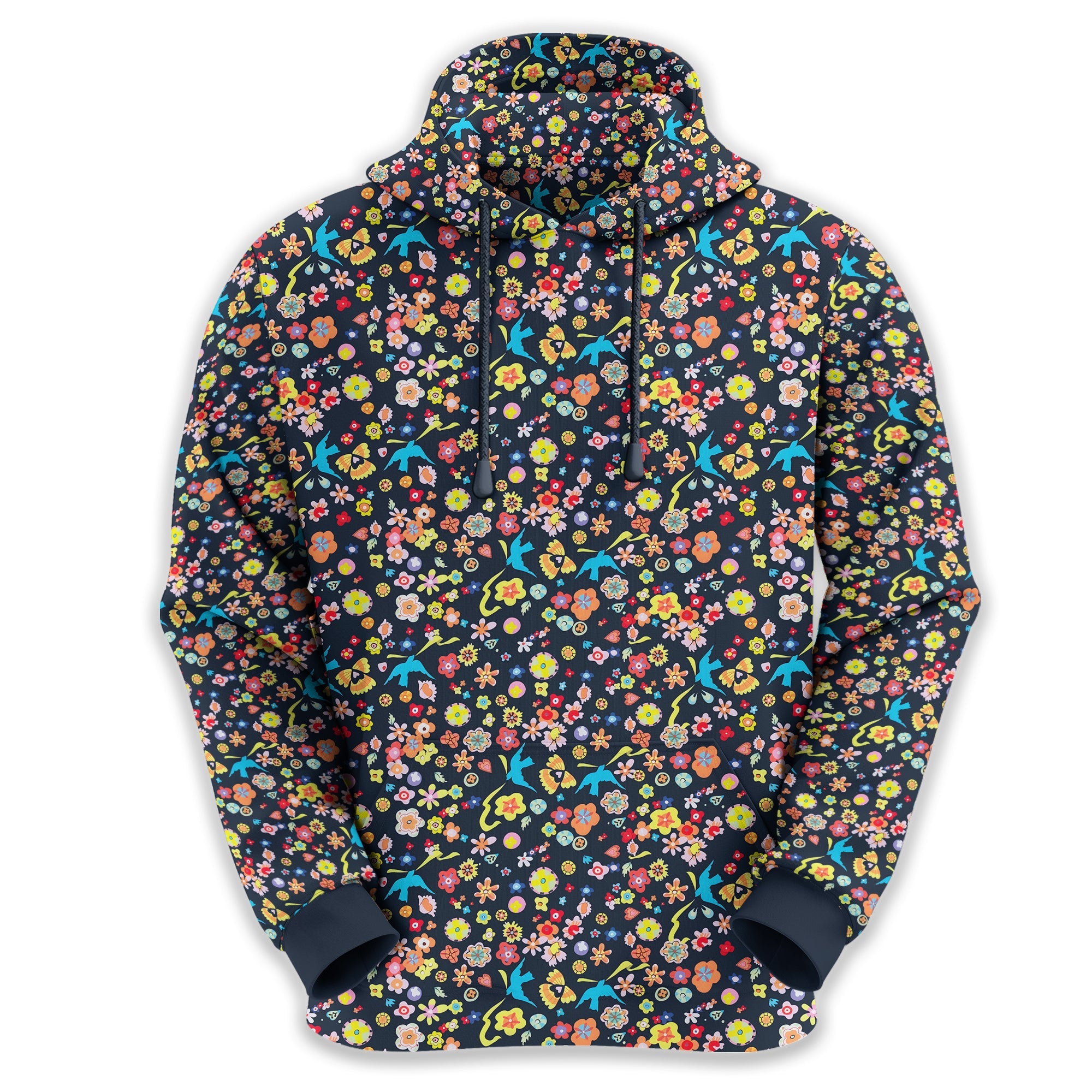 Floral Swallows Men's Golf Polo Shirt, Golfing Apparel, Gift For Golfers