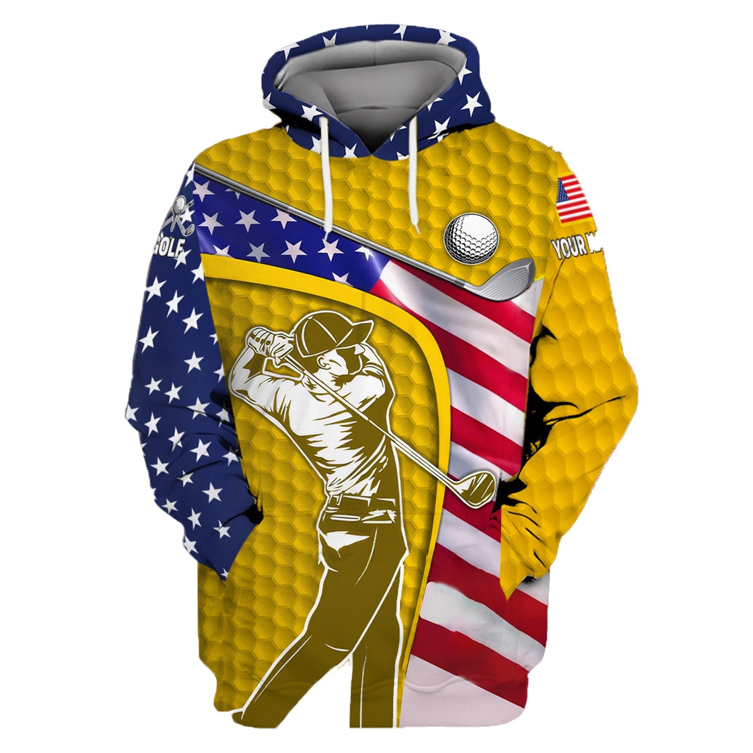 Yellow Custom Men's Golf Polo Shirt, Golfing Apparel, Mens Golf Gift