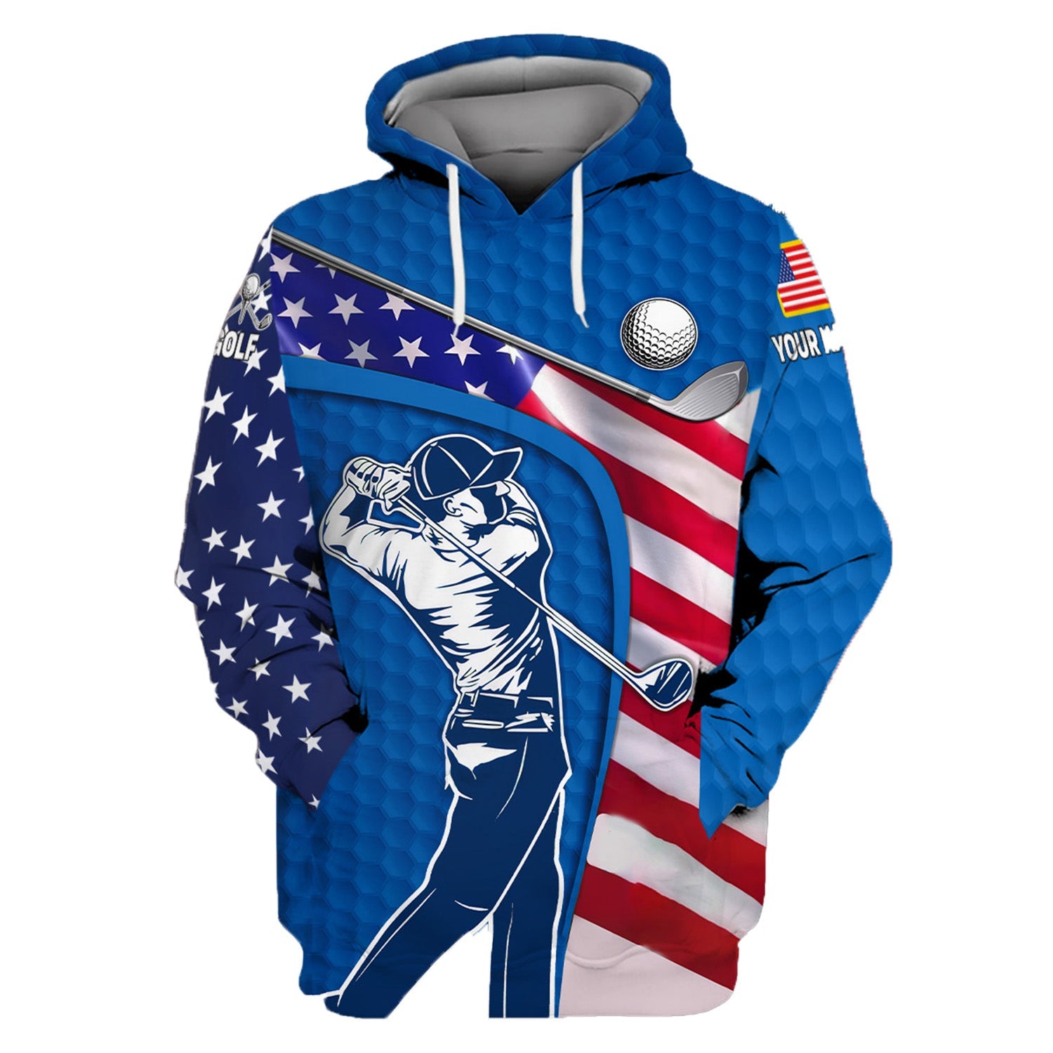 Blue Custom Men's Golf Polo Shirt, Golfing Apparel, Mens Golf Gift