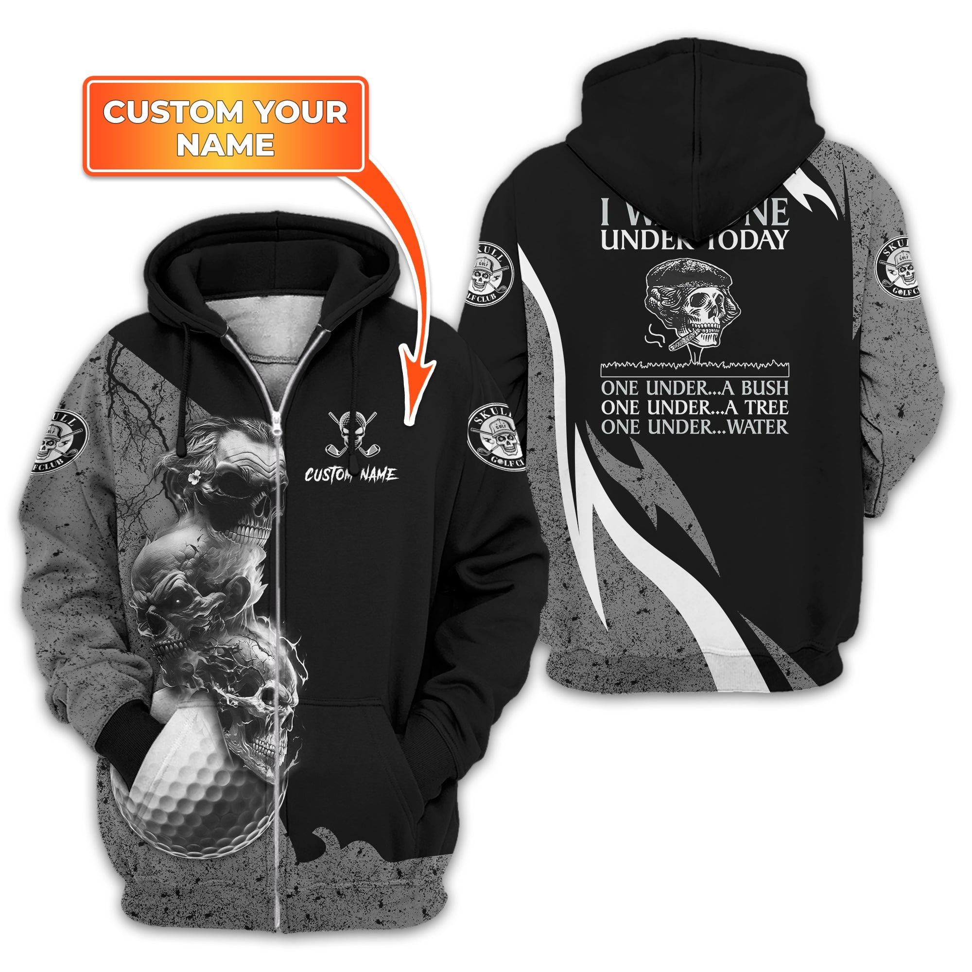 I Was One Under Today Custom Golf Polo Shirt, Skull Golf Shirt, Gift For Golfers, Funny Golf Polo Shirt