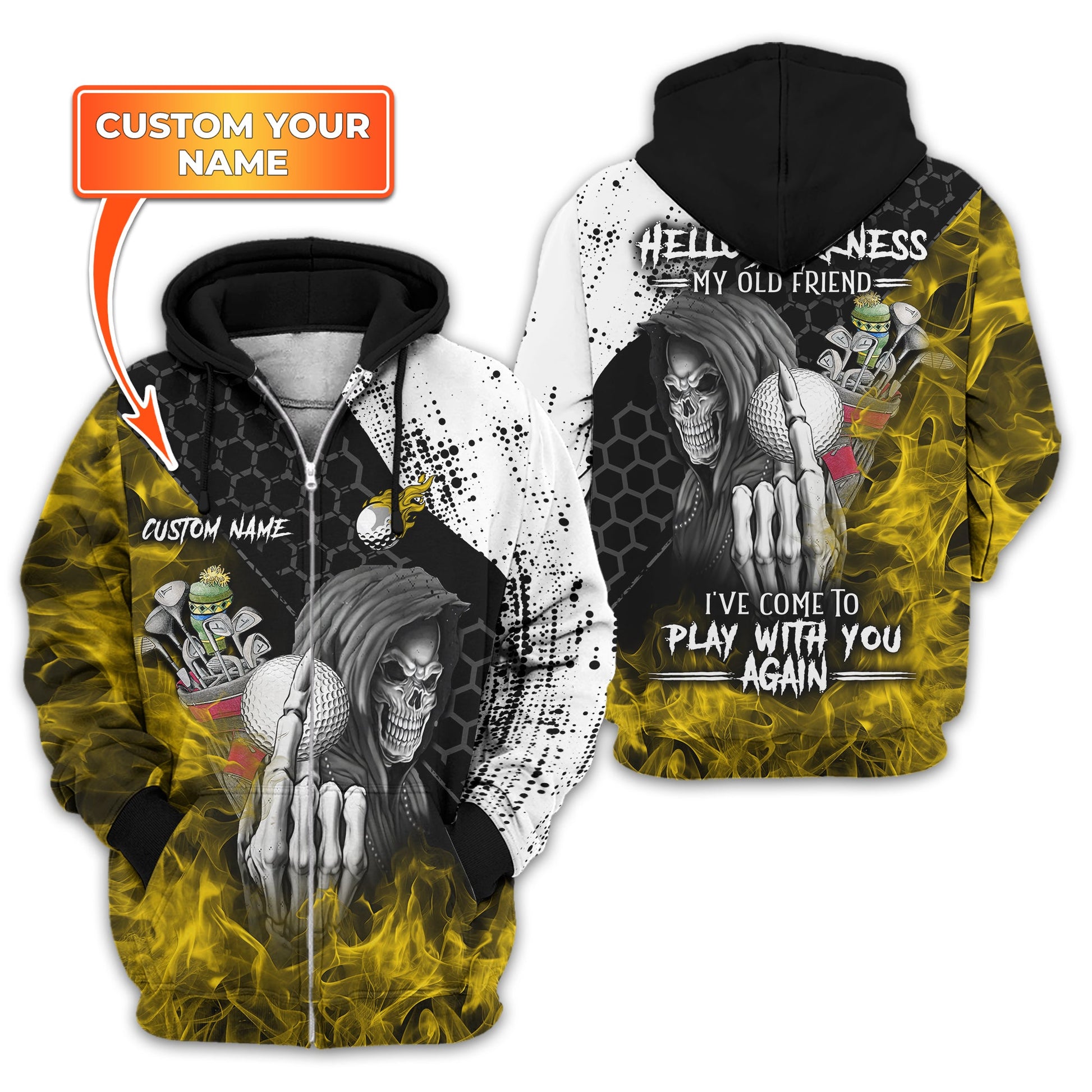 Hello Darkness My Old Friend Custom Golf Shirt, Present For Golfer