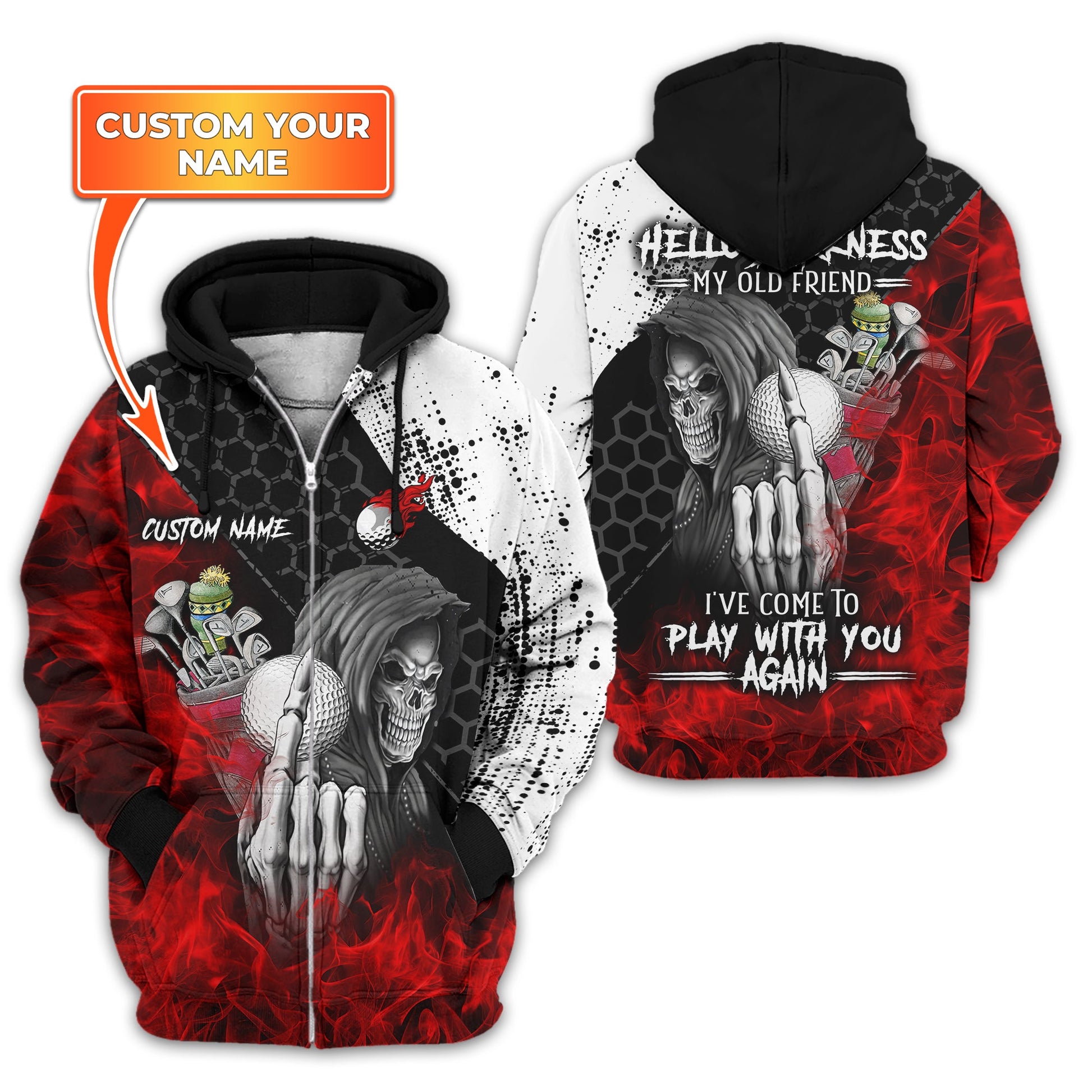 Hello Darkness My Old Friend Custom Golf Shirt, Present For Golfer