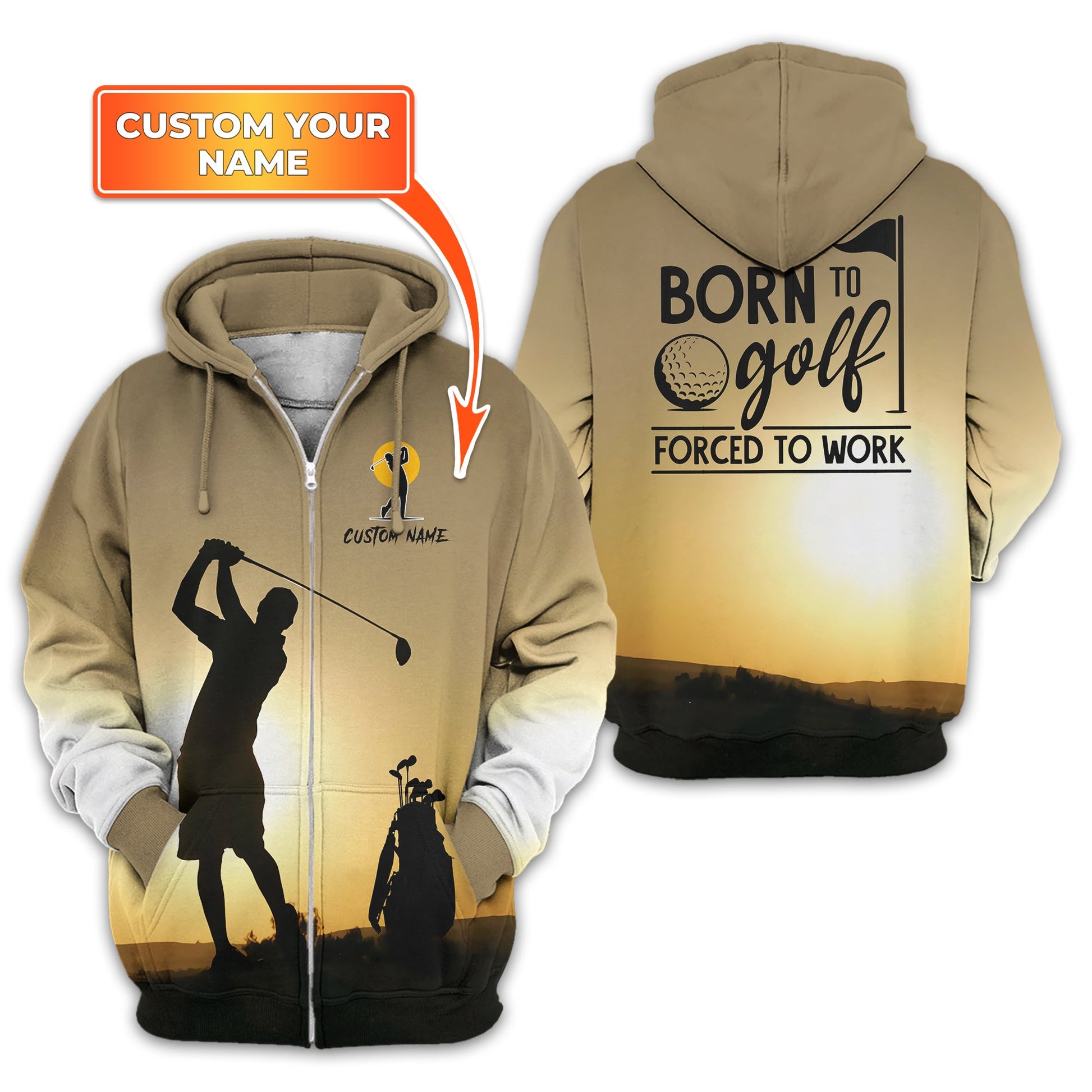 Born To Golf Forced To Work Custom Golf Polo Shirt, Golf Shirt, Gift For Golfers