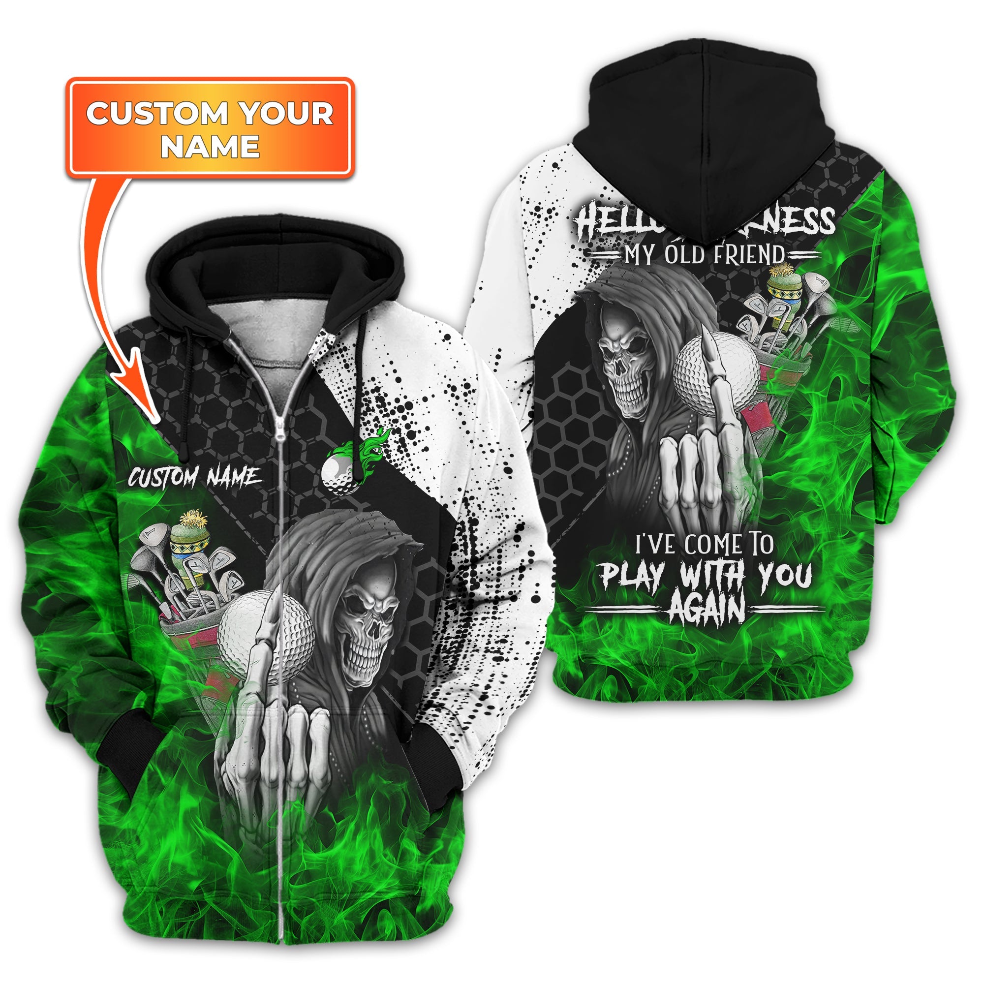 Hello Darkness My Old Friend Custom Golf Shirt, Present For Golfer