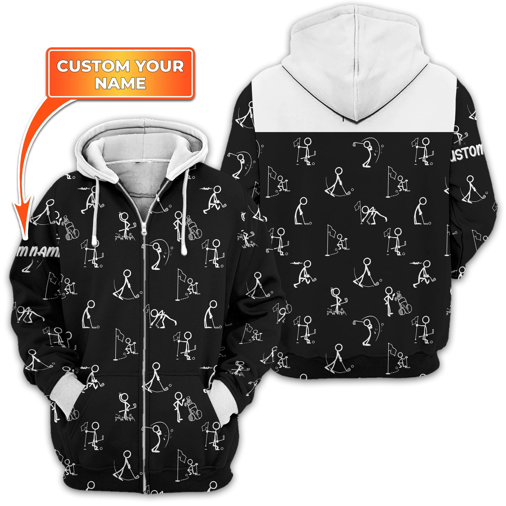 Funny Stick Figure Golf Polo Shirt, Gift For Golfers, Golf Gift For Him